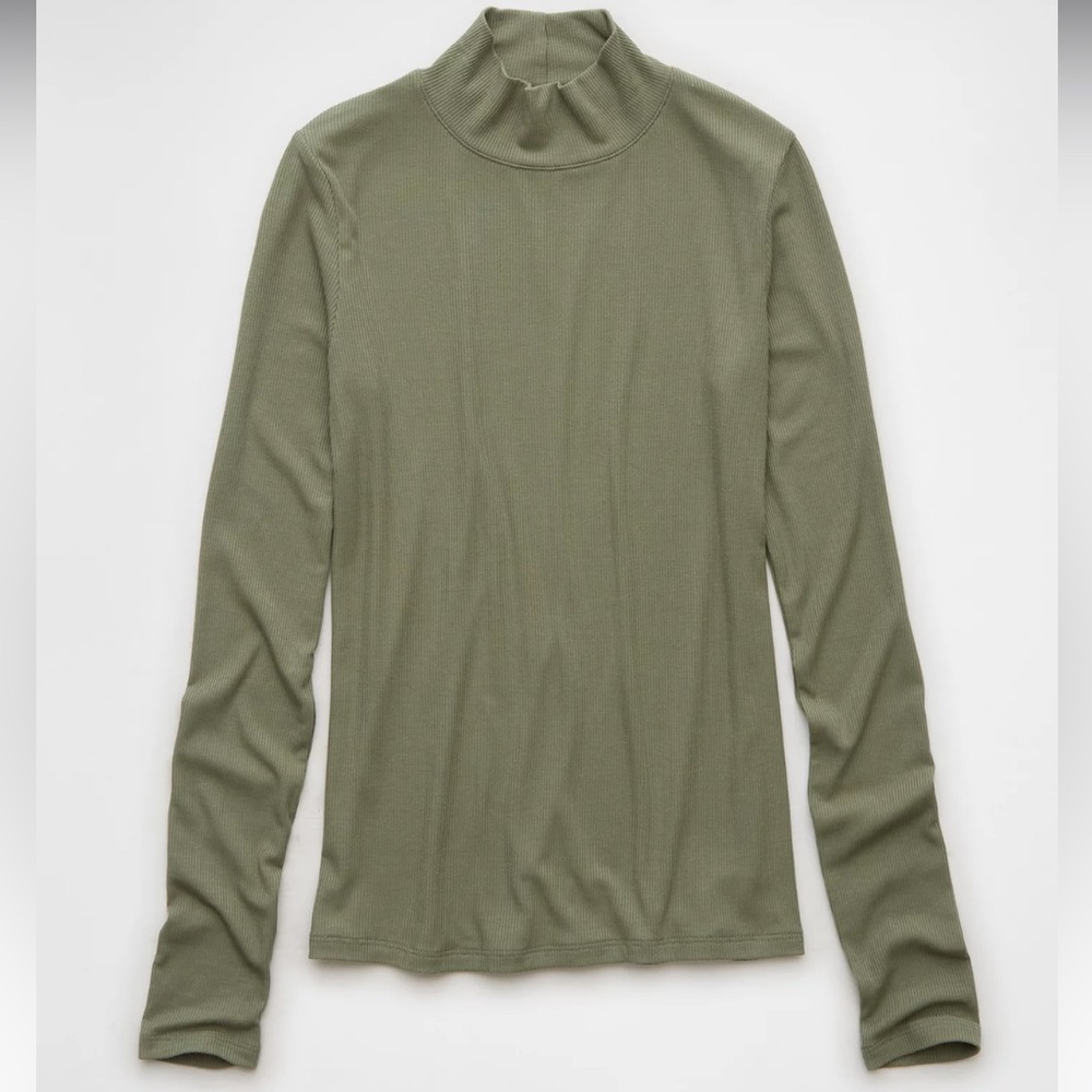 AE Soft & Sexy Long-Sleeve Mock Neck T-Shirt